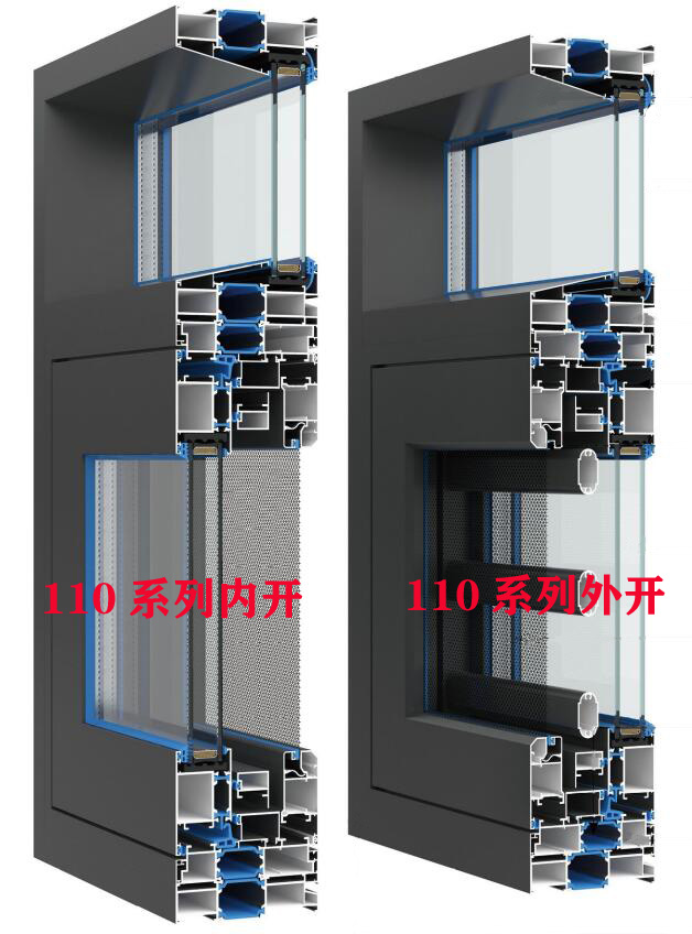 110系列，外開(kāi)、內(nèi)開(kāi),窗紗一體